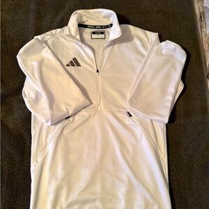 Men’s Adidas pullover track jacket. Cool climate. White extra small.